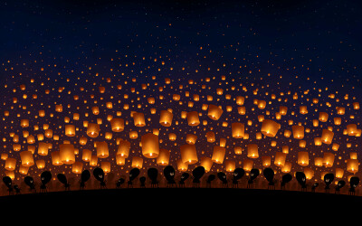 VLADSTUDIO壁纸【1920x1200】孔明灯 sky lanterns 天空 灯笼