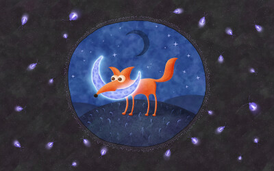 VLADSTUDIO壁纸【1920x1200】狐狸 月亮 the fox and the moon