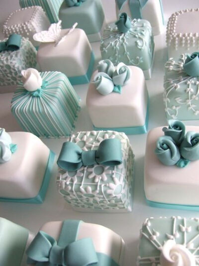 Tiffany-inspired petit fours