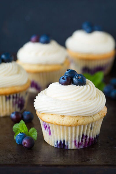 Blueberry Cupcakes with Cream Cheese Frosting