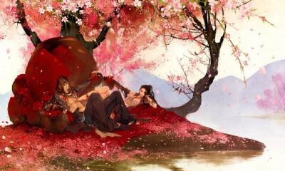  梅落残英，柳添新绿，湖上天气初晴。芳堤旧路，携手步轻盈。指看梁洲那畔，鸟啼处，一片花明。休当作梨花万点，满树是春樱。匆匆，经不住今朝骤雨，明日狂风。更何况，此花容易飘零。还对珠娘笑脸，画亭内低诉衷情…