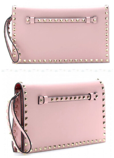 Valentino 汎倫鐵諾 FWB00399 Rockstud Embellished Clutch 卯釘手拿包 玫瑰