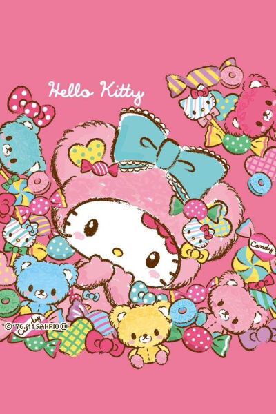 iPhone壁纸 萌物 可爱 背景 Hello kitty 猫