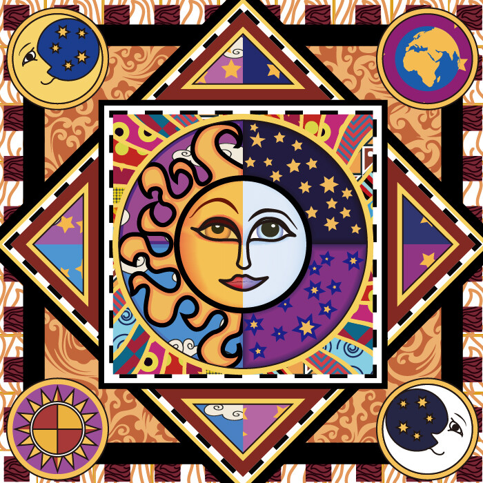 印花矢量图艺术效果油画风格民族