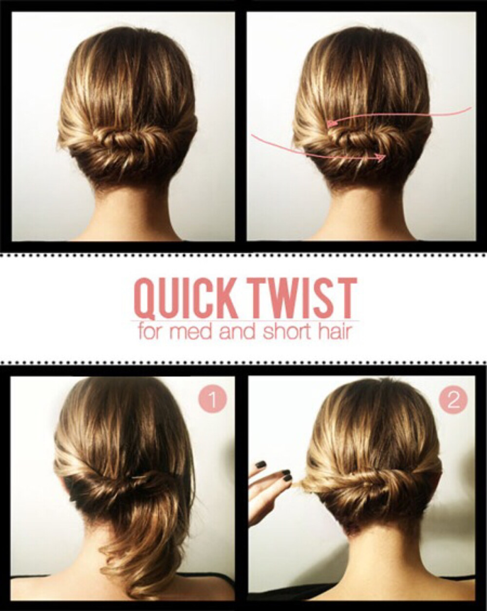 中短发盘头 The Quick Twist for Short to Medium Hair