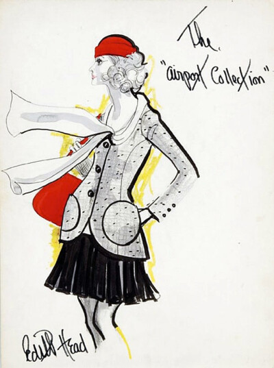 Edith Head sketch for Airport (1970)