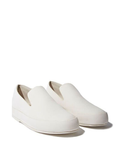 Feit Women's Handsewn White Leather Slipper