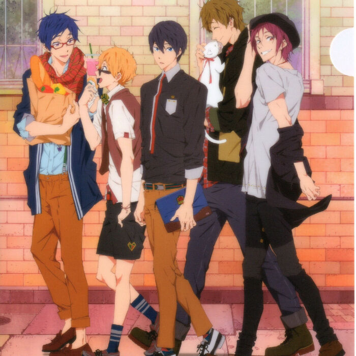 动漫Free！男子游泳部二次元壁纸私服凛遥真琴渚怜- 高清图片，堆