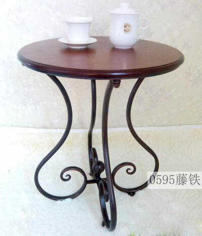 欧式复古仿古风格 宜家铁艺家具 小圆桌 茶几桌子 咖啡桌边桌
