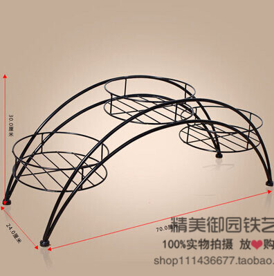 外贸欧式铁艺花架落地式花架阳台花架阶梯花架桥型花架三架盆