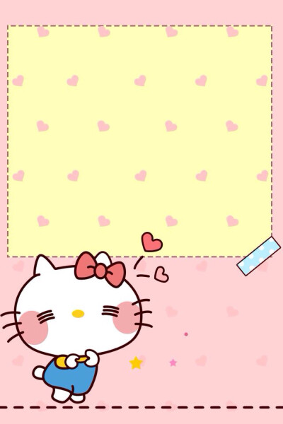 iPhone壁纸 萌物 可爱 背景 Hello kitty 猫