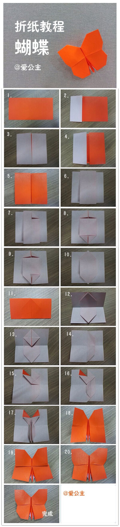 手工达人的折纸教程：蝴蝶系列（2）