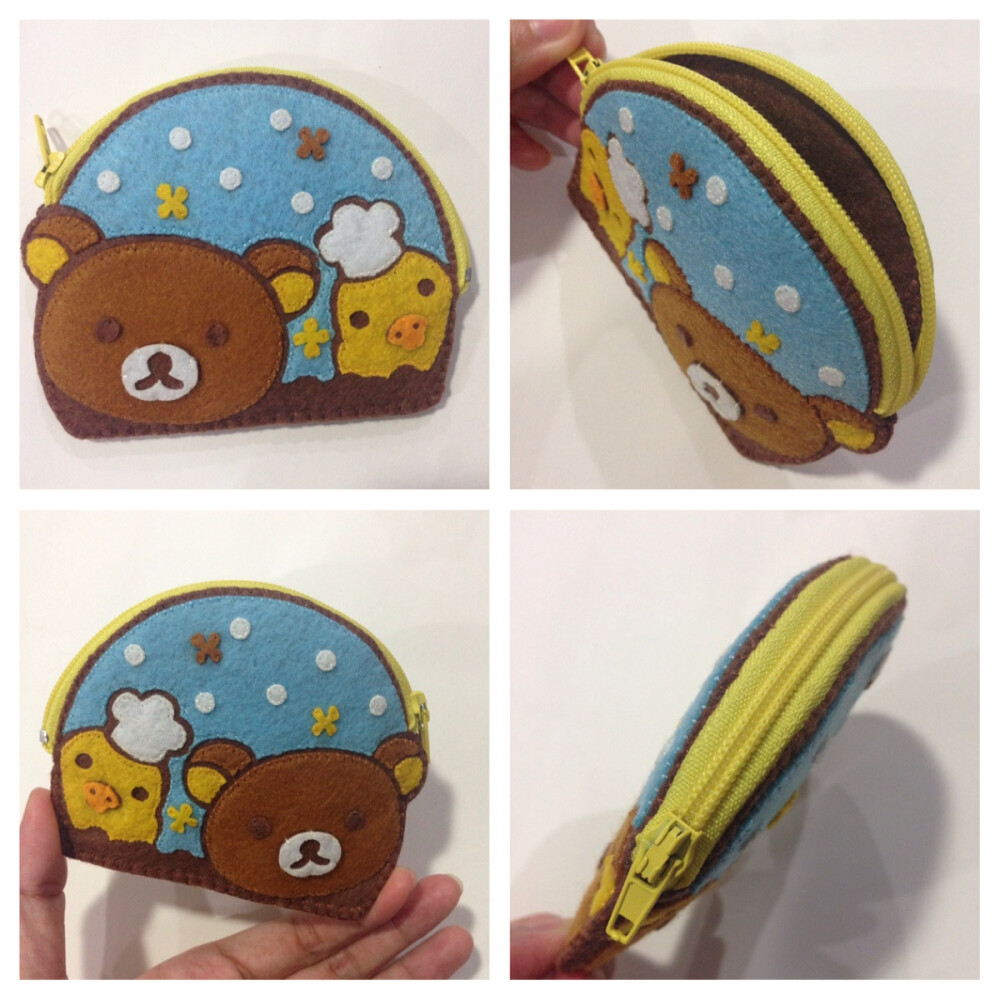 妮妮手作帮同事女儿做的不织布零钱包超可爱但只能装硬币