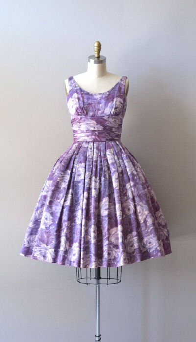 vintage 1950s dress / floral 50s dress / Histoire du Soldat dress复古小礼服。曦