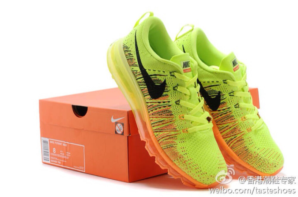 Nike Flyknit Air Max 2014 彩虹限量 荧光绿配色