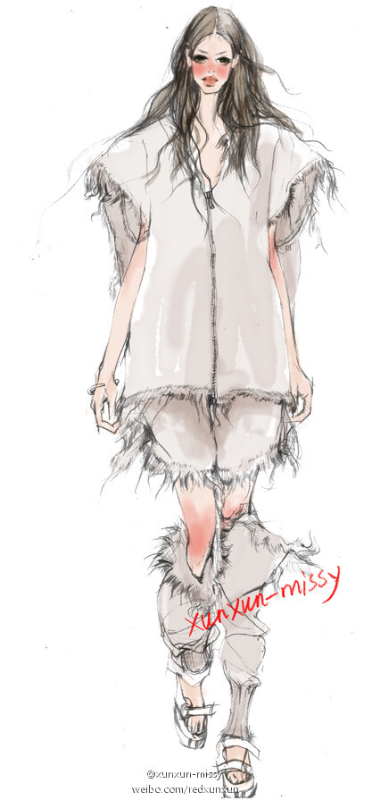 手绘服装插画