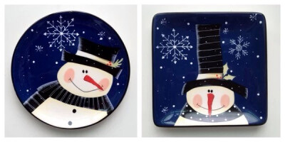 创意产品 圣诞雪人碟子