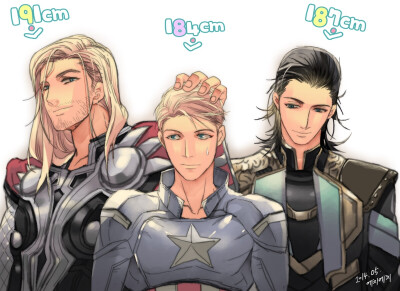 身高差 Thor&amp;amp;Steve&amp;amp;Loki