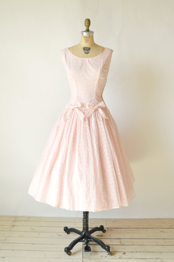 1950s Pink Party Dress --- Vintage Princess Dress 粉色复古小礼裙。曦