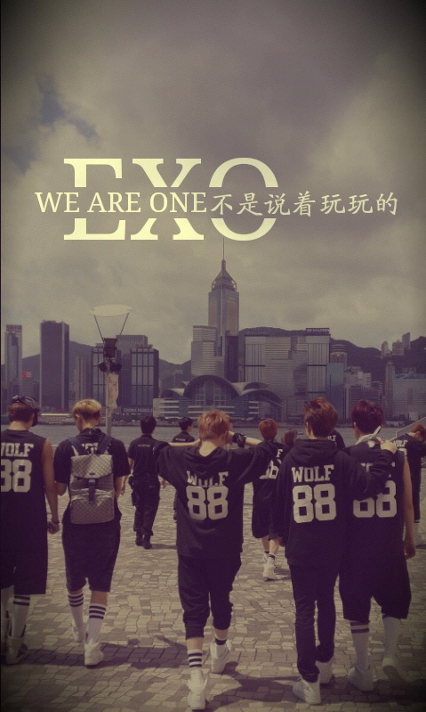 exo 分割字 壁纸 we are one