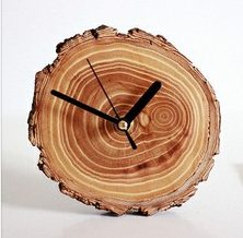 圆木原木小钟表，年轮啊。。