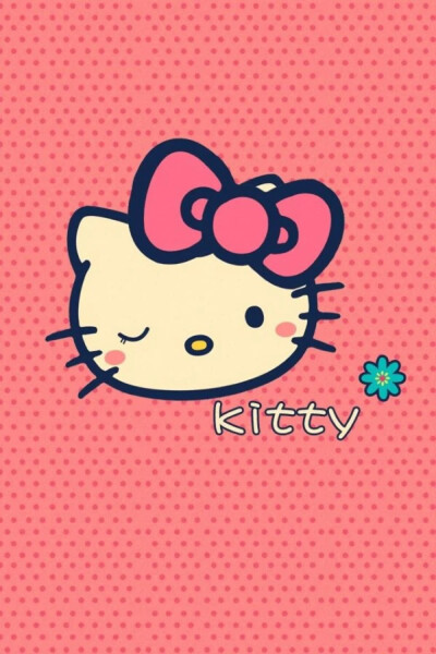 Hello kitty iPhone 壁纸 锁屏 微信 背景 平铺 手绘 插画