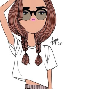 泰国插画师kapi笔下的卡通女孩，又萌又酷又带点复古味道，很适合做头像哦~