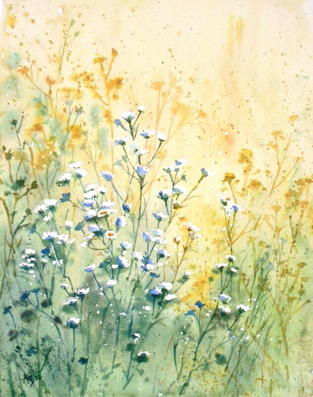 波兰女画家mashami的作品，手绘水彩植物