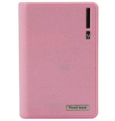 酷鹰 数码配件 12000毫安 双USB 移动电源 多种转接头 粉色
