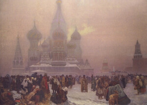 《斯拉夫史诗Slav Epic》穆夏用了近20年完成了描画斯拉夫民族伟大时刻的巨型系列油画，并无偿捐献给布拉格。唯一的条件是为它们修建一个展馆，但这个城市从没做到。幸运的是距布拉格200公里小镇在二战时拯救了捷克的无价之宝。半个世纪以来，这些画作一直在那里供世人敬仰。全20幅大图http://t.cn/zYhg1OQ