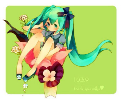 二次元 插画 动漫少女 萌系 壁纸 MIKU 初音未来 by捕夢少女