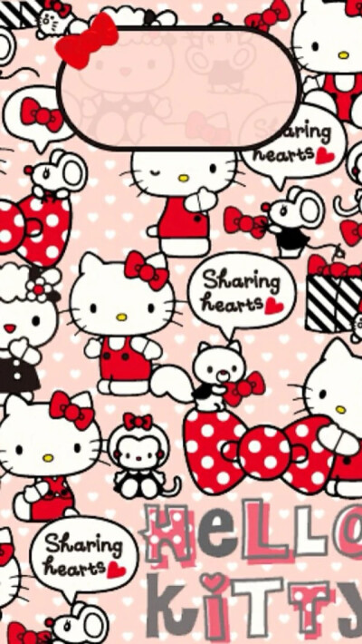 Hello kitty iPhone 壁纸 锁屏 微信 背景 锁屏 手绘 插画