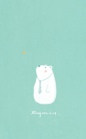 壁纸 背景 卖萌 可爱 蓝色 治愈 简单小图 动物 白熊 套图 北极熊系列图