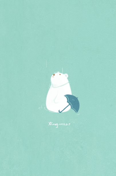 壁纸 背景 卖萌 可爱 蓝色 治愈 简单小图 动物 白熊 套图 北极熊系列图