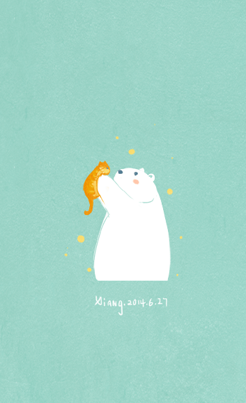 壁纸 背景 卖萌 可爱 蓝色 治愈 简单小图 动物 白熊 套图 北极熊系列图