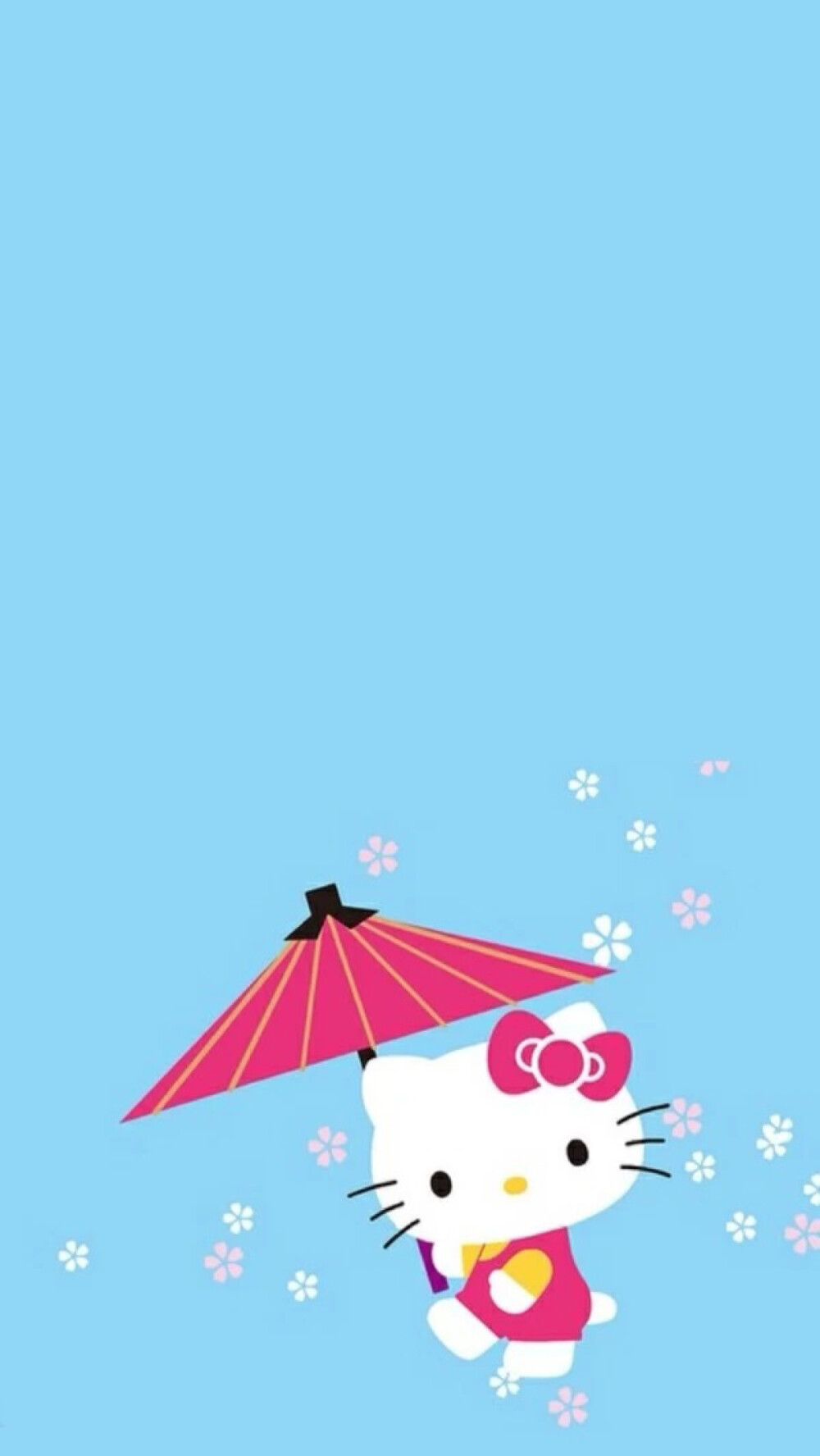 Hello kitty. iPhone 壁纸 锁屏 微信 背景 平铺 手绘 插画