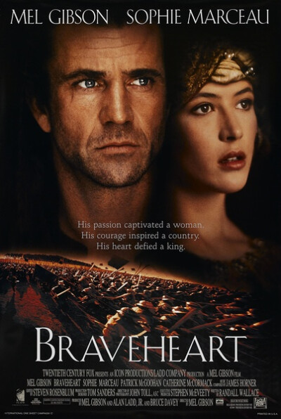 《勇敢的心》（Braveheart）是1995年上映的美国影片，情节根据苏格兰民族英雄威廉华莱士的事迹改编，澳洲著名电影人梅尔吉布森担任该片的导演、主演和制片人。《勇敢的心》在上映后获得极大的成功，不仅赢得票房上的…