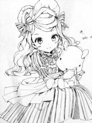 手绘 插画 线稿 手稿 黑白素材