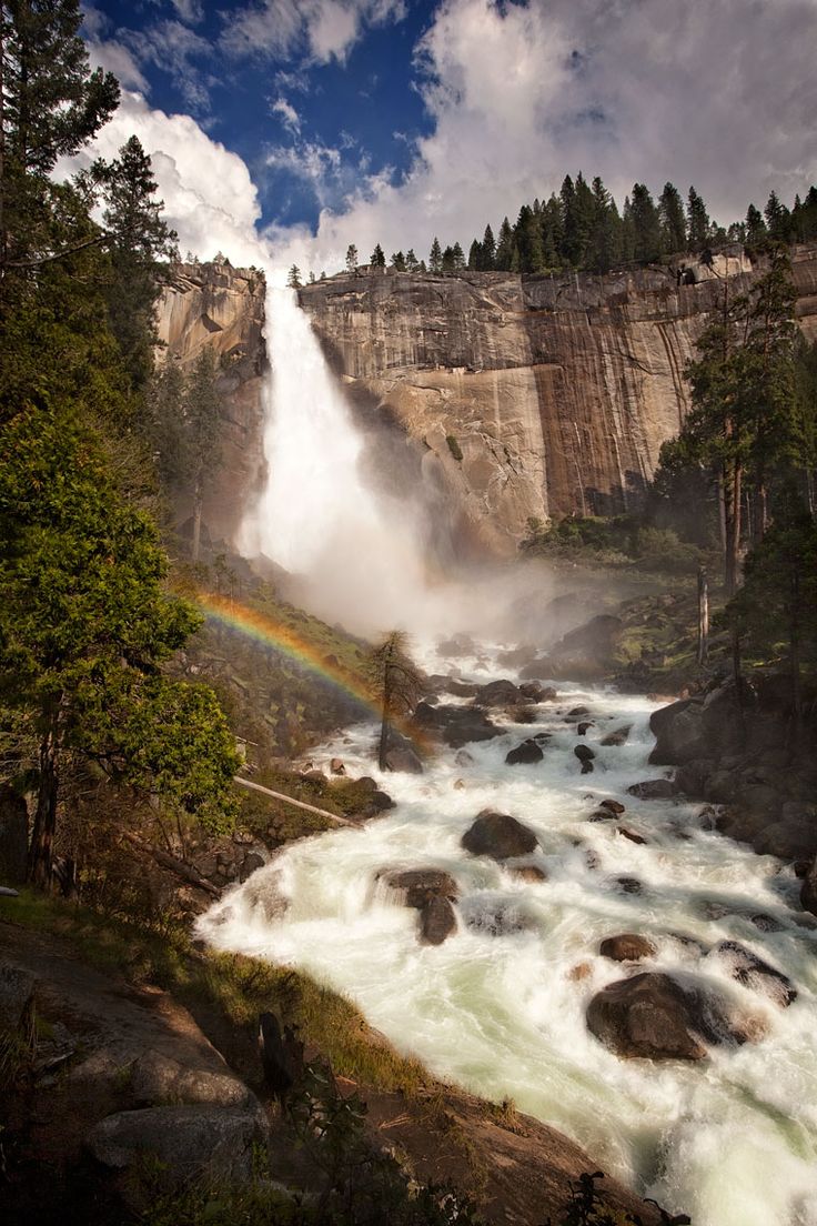 Yosemite National Park, California约塞米蒂国家公园，位于美国加利福尼亚州东部内华达山脉上，以其约塞米蒂山谷闻名于世。公园里有许多山谷、瀑布、内湖、冰山、冰碛，给我们展示了世上罕见的由冰川作用而成的大量的花岗岩浮雕，还发现了许多世上稀有的植物和动物种类存活。是美国国家公园内极耀眼的一颗明珠