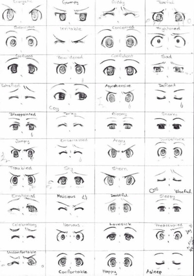各种心情的眼睛画法