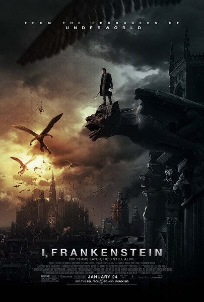 [灰]。我，弗兰肯斯坦 I, Frankenstein - 被预告中的翼魔造型吸引 看的这个电影 额 剧情一般 就是一部 普普通通的魔幻片的感觉