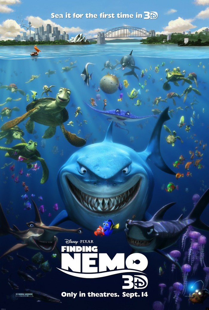 海底总动员(Finding Nemo)------一场亲情团聚的大战 苦命老爹寻找叛逆儿子 海底又是另一个世界 真是各种生物 各种美！！也是因此对小丑鱼有了那么深刻的印象~~家庭剧场必看