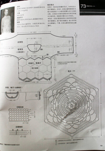 钩针 立体花上衣 图解1