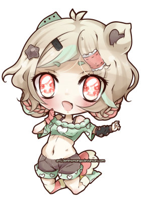 萌物 可爱 水粉画 水彩  Q版  女孩