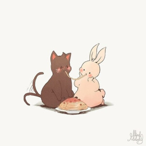 萌物 可爱 动物 兔子 卡通 简单小画