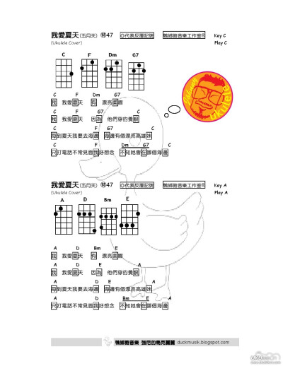 #尤克里里譜# #強尼的烏克麗麗# 《我愛夏天》五月天