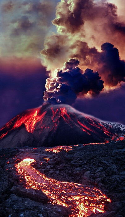 Erupting Volcano, Hawaii。夏威夷火山喷发。