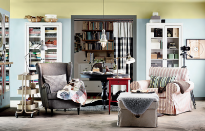 谁说客厅一定要放沙发？选择一款你喜欢的扶手椅，只要坐得舒服，照样满足需求。你的客厅，你作主！（图片来自：宜家家居IKEA）