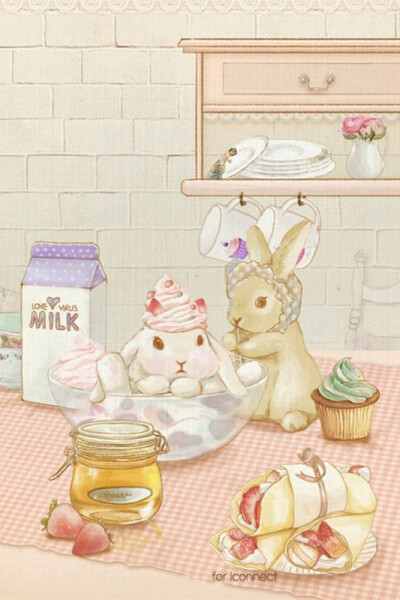 iPhone壁纸 萌物 可爱 背景 套图 韩系 动物 兔子 ╯з ︶ღ 麽麽