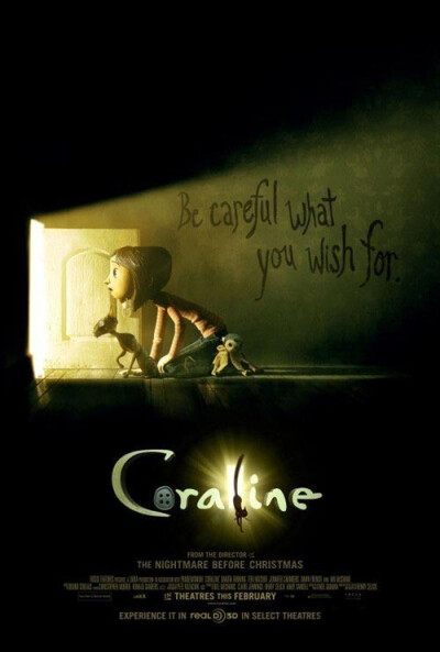 鬼妈妈(Coraline and the Secret Door)------画面真实部分阴霾沉闷，梦境部分色彩丰富，奇幻瑰丽。快乐的天堂背后藏着一个鬼妈妈。我们的妈妈不是世界上最漂亮的女人，我们的爸爸也不是世界上最万能的男人。但是他们…